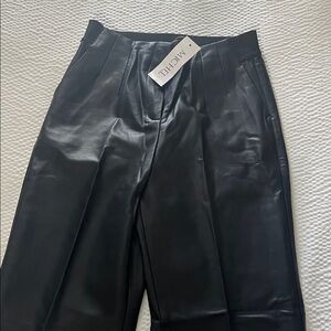Michele Black Leather Trousers